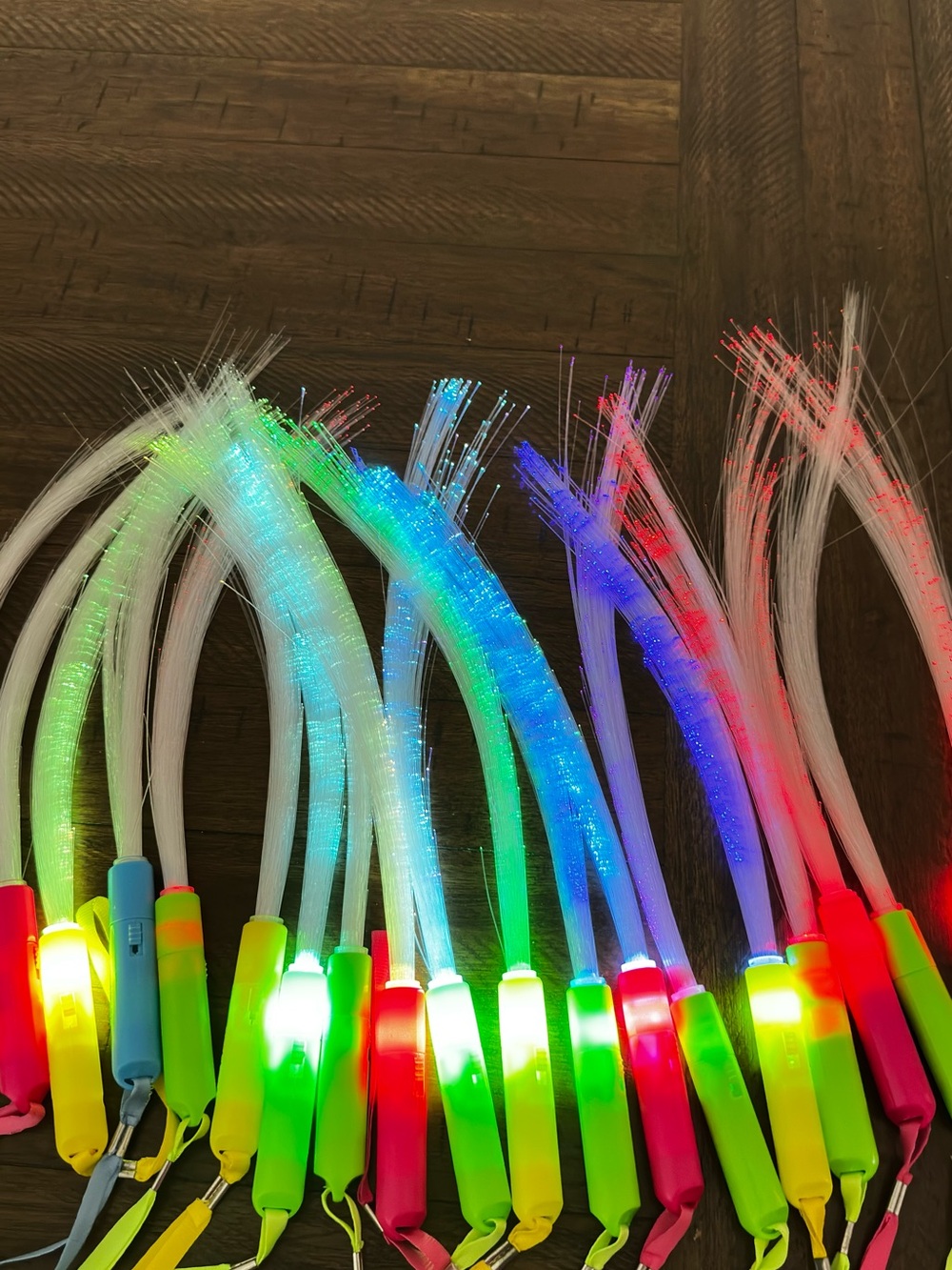 24pcs LED Fiber Optic Party Wands - MulticolorOn/Off Switch